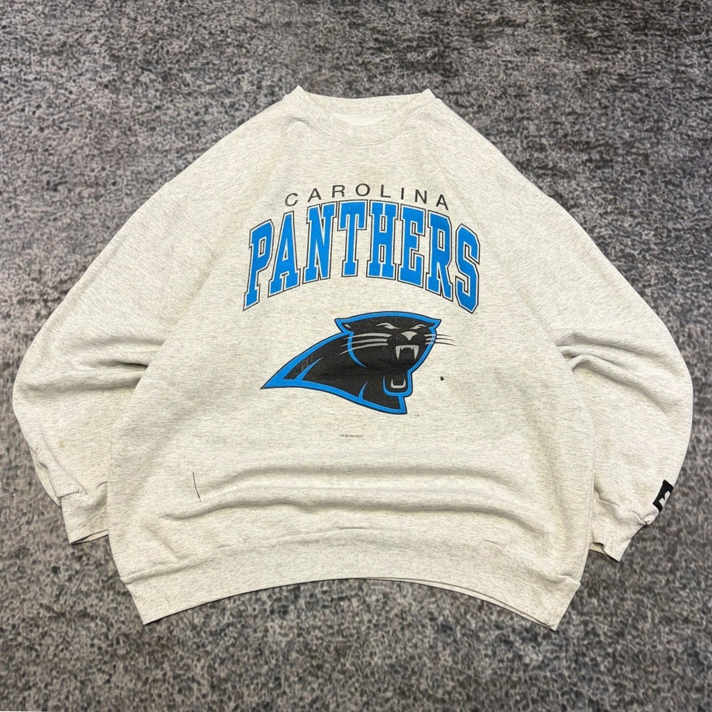 Vintage 90s Starter Carolina Panthers Crewneck Sweatshirt Mens XL Gray NFL
